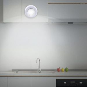 Nattlampor trådlöst COB LED -lampan Easy Sticky Kitchen 3W 5W batteridriven lampa för skåp garderob trappor tryck switch