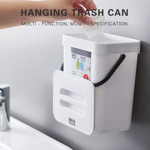 Waste Bins Hanging Trash Can Kitchen Wall Mounted Bin Portable Living Room Door Garbage Car Storage Bucket Home Dustbin 230531