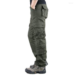 Männer Hosen 8 Taschen Männer Casual Baumwolle Gerade Hosen Pantalon Herren Frühling Herbst Outwear Jogger Military Cargo Taktische