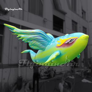 Fantastic Hanging Large Inflatable Flying Fish Balloon Sea Theme Decorations Cartoon Animal With Wings For Aquarium Event