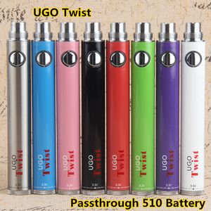 e 담배 자아 C 트위스트 USB 패스 스루 가변 전압 배터리 Evod UGO 트위스트 기화기 3.3-4.8V ECIG Vapes Vapes 펜