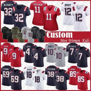 New England''Patriots''Custom Jones Juju Smith Schuster Fußballtrikot Matthew Judon Rhamondre Stevenson Zappe Gesicki Strange Slater Henry Brady