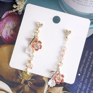 Dangle Earrings Floral Tassels Drop For Women 2023 Trend Y2K Jewelry Piercing Ear Aesthetic Korean Accessories