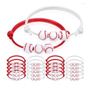 Charm Bracelets 20 Pcs Baseball Sports Wristbands Adjustable For Teens Sport Team Players