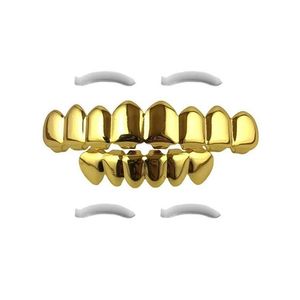 Grillz Dental Grills Hip Hop Gold Grillz 2023 Fashion Environmental Plated Wholesale Halloween Teeth Braces 2Piece Set Drop Deliver Dhfew