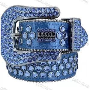 المصمم BB Simon Belt BB Belt Belt Rhinestone حزام جلدي غربي مرصع بالرجال للنساء أحزمة الخصر بلينج بلينج للبنطلون الجينز