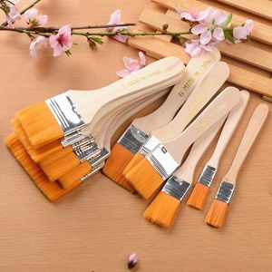 50Set 12pcs/set Nylon Paint Brushes Wood Handle Learning Watercolor Drawing Wall Varnishes Painting Art Cleaning Brush Supplies
