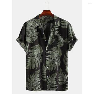 Мужские повседневные рубашки мужская пальмовая пляжная рубашка для пляжной рубашки лето с коротким рукавом мужская праздничная одежда Хеменс