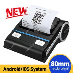 Printers 80mm Mini Thermal Printer POS Bluetooth receipt bill Android ios 80mm Printer Portable Wireless USB Printing with Free APP