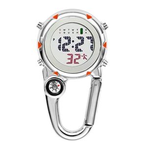 디지털 카라비너 ​​클립 스포츠 후크 시계 병원 선물 전자 빛 다기능 다기능 FOB 간호사 시계 Outdoor Sport Watch LJ201262V
