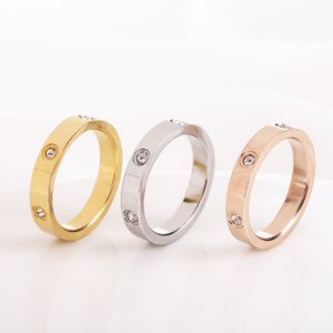 Top-Qualität Love Screw Ring Designer Herren- und Damenring, klassischer Luxus-Titanstahlbandring, Breite 4/5/6 mm, Größe 5–11