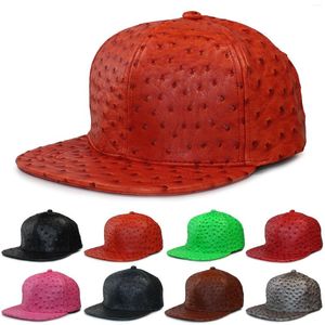 Ballkappen, Unisex, Retro-Mode, Strauß, PU-Leder, Baseballkappe, Hiphop, verstellbarer Sonnenschutz, Sporthut