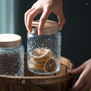 Storage Bottles 1Pc Glass Container Box Kitchen Seal Pot Multigrain Snack Nut Dry Cargo Tea Leaf Coffee Bean Sealed Jars Organization