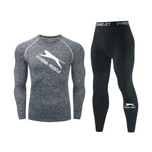 Men's Tracksuits New Fitness Men's Sports Suit Thermal Underwear Adult Compression Suit Long Sportswear Quick Dry Stretch Muscle Run Sets J230601