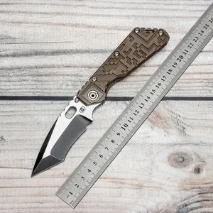 EVIL EYES Faca dobrável personalizada MSC SMF Performance Series Full Brown Titanium Handle Tanto High Hardness M390 Blade Strong Outdoor EDC Tactical Camping Tools