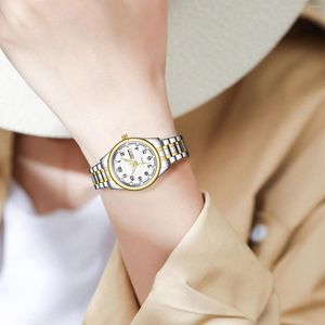 ساعة Wristwatches Woman Classic 28mm Watch Easy Reader Simple Quartz مع تقويم مزدوج لعيد عيد الميلاد هدية عيد الميلاد H9