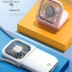 Electric Fans Handheld Usb Mini Folding Fan Portable Pocket Fan Office Dormitory Desktop Fan Outdoor Travel Air Cooler Three-speed Wind Speed T230602