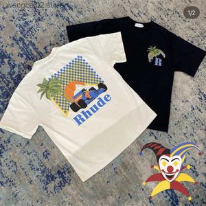 Camisetas Masculinas Oversized Rhude Moonlight Tropics Camisetas Masculinas Femininas T-shirts Rh Car Tops T230602