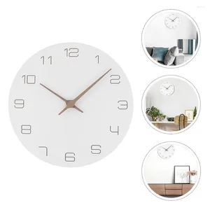 Wall Clocks Wood Clock Round Modern Easy To Read For Office Living Room Bedroom Classroom