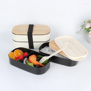 Zestawy naczyń stołowych Strawe Straw Stoły Student Student Lunch Box Bento podzielony