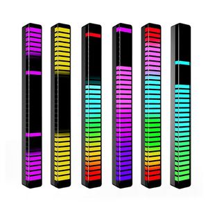 5Pcs 16/32LED Music Sound Pickup Lamp USB RGB Voice App Control Rhythm Ambient Night Lights Desktop Decora Lighting