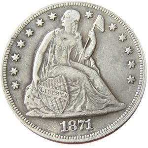 US 1871 P/CC Siedził Liberty Dollar Silver Plated Monety Copy