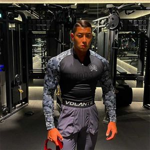 Men's T-Shirts Men Skinny Long sleeves t shirt Gym Fitness Bodybuilding Elasticity Compression Quick dry Shirts Male Workout Tees Tops Clothing J230602