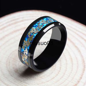 Pierścienie zespołu moda smok pierścionek Viking kobieta dla mężczyzn luksusowa biżuteria impreza niebieska czarna węża pierścienie męskie prezenty na Halloween J230602
