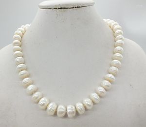Choker sötvatten pärlor svart/vit pärlhalsband enorm barock 12-14mm 18 tum.