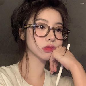 Sunglasses Korea Advanced Grey Glasses Frame Girl Ins No Makeup Plain Men Eyewear Cute Decorative Computer