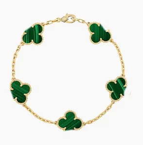 pulseiras de grife van clover pulseira de grife fashion charm s para meninas, ouro 18 k, prata, preto, branco, vermelho, verde, pulseira de marca, joias para festa de casamento