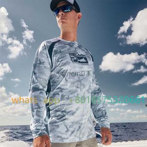 Erkek Tişörtler Pelajik Dişli Balıkçı Gömlek Uzun Kollu Güneş Biçimi Gömlek Erkekler İçin Uzun Kollu Güneş Koruma UV UPF 50+ T-Shirts 2023 J230602