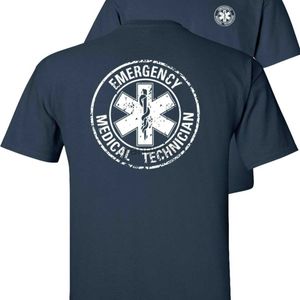 Camisetas masculinas Circle Distressed Paramedic Technician T-Shirt EMS EMT ocupacional verão algodão manga curta gola O camiseta unissex novo S-3XL J230602