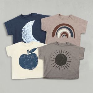 T-Shirts Reine Baumwolle Kurzarm T-Shirts Sommer Dünne Lose Cartoon Kleiner Bär Einfache Nette Weiche Baby Mädchen T-shirts Oneck Pullover 230601