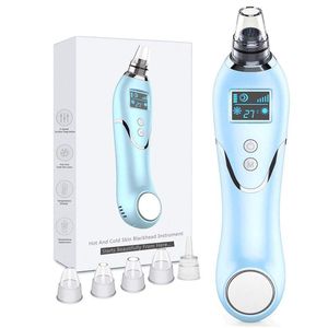 Aspiratorer# 5 Level Pro Vacuum Pore Cleaner Blackhead Remover Hot Cold Electric Strong Sug Pore Vakuum för näs ansikte Blackhead Remover