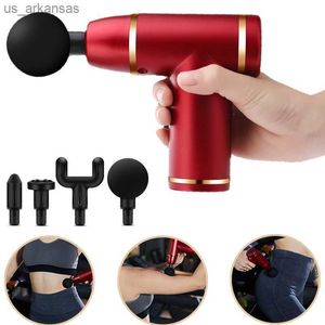 Pistola de massagem portátil para massagem muscular profunda, relaxamento, alívio da dor para pescoço, costas, pé, perna, vibrador, fáscia, massageador muscular L230523