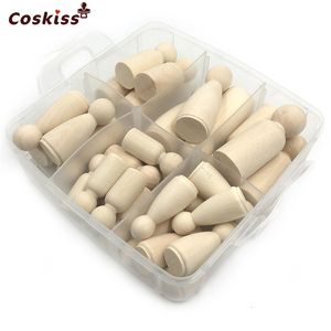 Zabania zębów dla dzieci 30pcs Solid Hard Wood People Różne rozmiar naturalny niedokończony przygotowanie rampy farba lub zabarwione drewniane rodzina drewniane lalki 230601