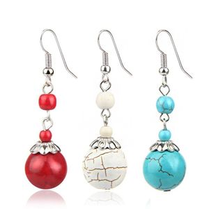 Dangle Chandelier Natural Turquoise Crystal Stone Round Ball Pendants For Jewelry Earrings Necklace Ladies Gifts Drop Delivery Dhsam