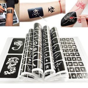 Stencils Sticker Tattoo Temporary Waterproof Henna Tattoo Template Tattoo stickers Airbrush Body Paint Tattoo Template in Video 635style