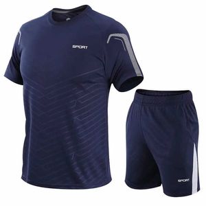 Tracksuits Summe Men's Tracksuit Running T-shirts Shorts Sports Suit Clothes Men Jogging Sport Wear Exercise Workout Sportswear Basketball J230601