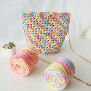 Yarn 150g/45 meters/ball T-shirt knitted yarn fabric summer DIY bag blanket pad crochet project P230601