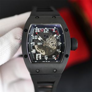 010男性のための贅沢な時計メンズ時計49x41x15mm自動機械運動セラミックケースラバーストラップ腕時計