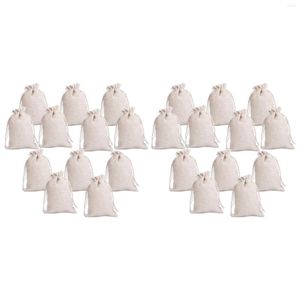 Emballage cadeau 24 pièces petits sacs à cordon en coton réutilisables mousseline tissu bonbons sac de faveur pochettes à bijoux