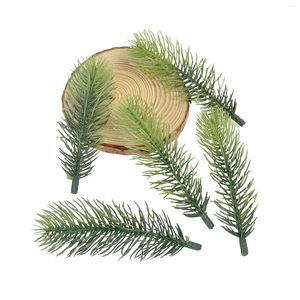 Decorative Flowers 10pcs Simulation Plant Pine Grass Gradient Needle Wall Decoration For Christmas Tree