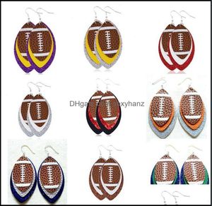 Dangle Chandelier Earrings Jewelry Softball Leather Teardrop Soft Ball Baseball Football Volleyball Basketball Leaf Drop Deliver6043037