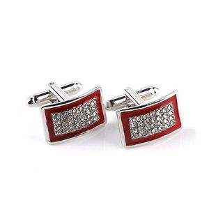 Cuff Links Black Red Business Suit Shirt Link Buttons Diamond Cufflinks For Women Men Dress Fashion Jewelry Drop Delivery Tie Clasps Dhti7