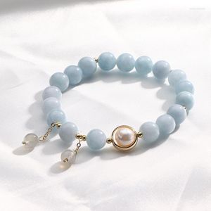 Strand jade pente pérola aquamarina bracelete de água doce mulher simples estilo cool string festy jóias presente