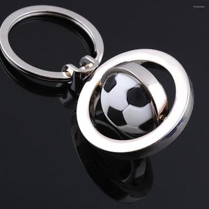 Nyckelringar Rotation Football Keychain Fashion Sport Soccer Ball Key Chains Boy Bag Pendant Trinket Artiklar Factory Wholesale Price