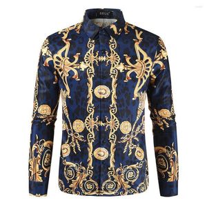 Mäns casual skjortor Fall Men's 3D Print Hawaiian 2023 Brand Streetwear Mens Cardigan Premium långärmad klänning