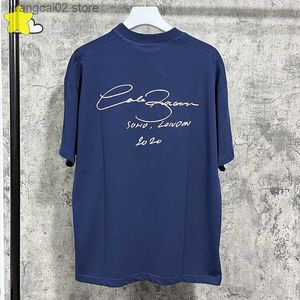 Men's T-Shirts Classic Scrawled Slogan Cole Buxton T Shirts Men Women Hip Hop Oversized Tee Top Brown Royal Blue Short Sleeve Inside Tags T230602